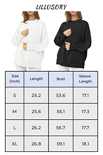 LILLUSORY Women's Oversized Batwing 2024 Sweaters