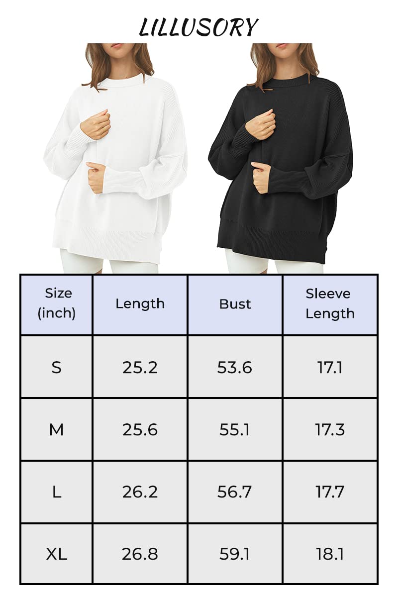 LILLUSORY Women's Oversized Batwing 2024 Sweaters