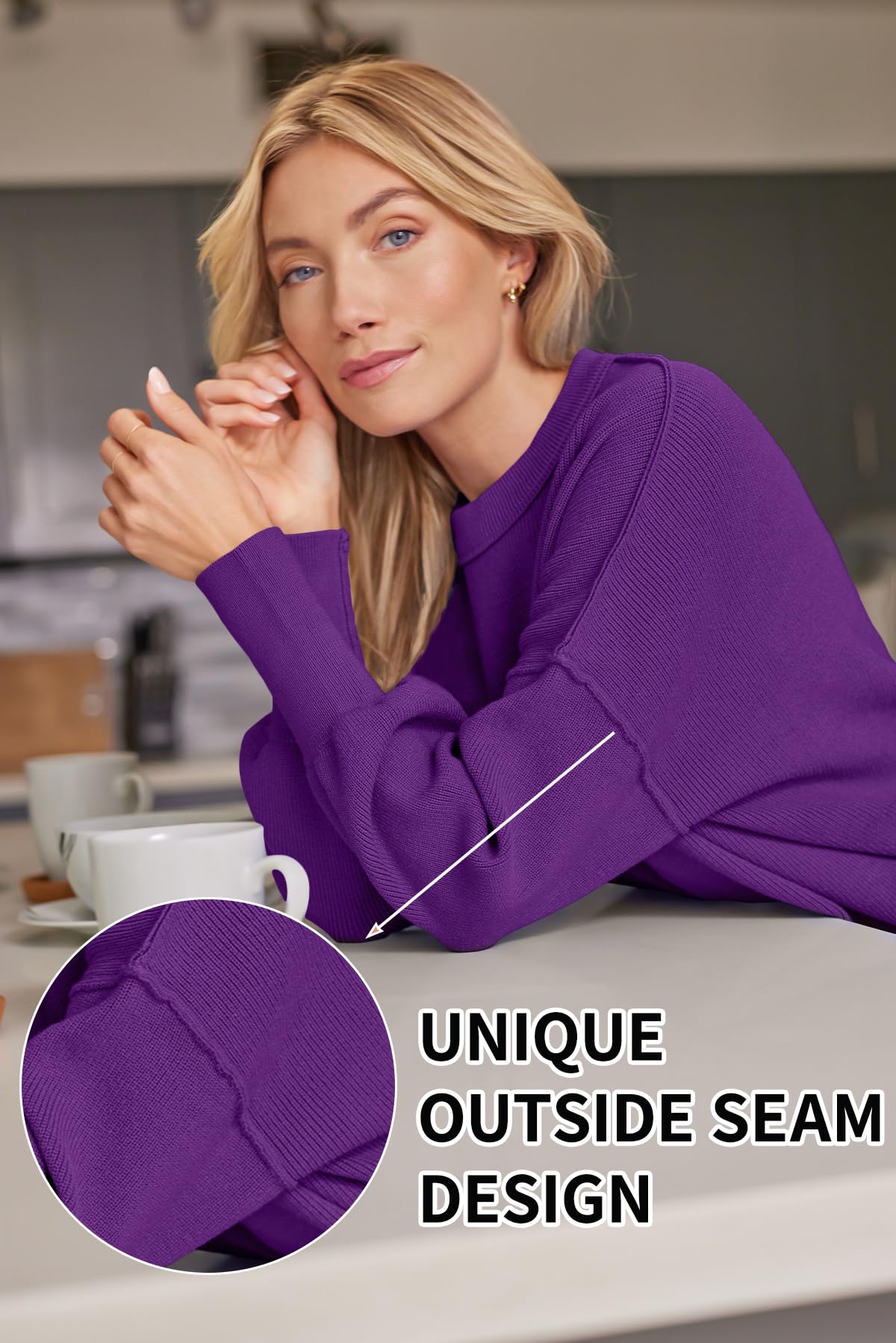LILLUSORY Women's Oversized Batwing 2024 Sweaters