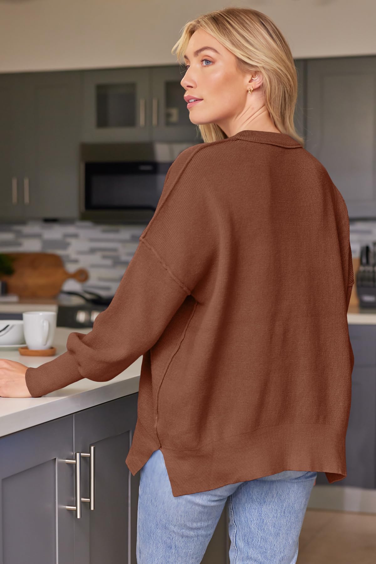 LILLUSORY Women's Oversized Batwing 2024 Sweaters