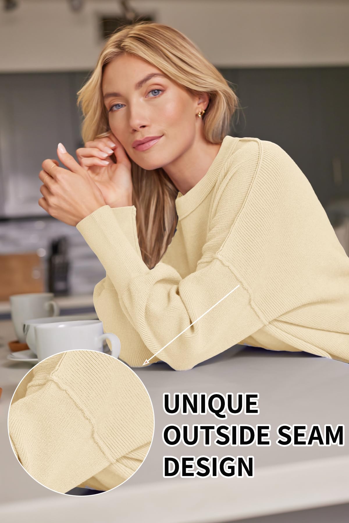 LILLUSORY Women's Oversized Batwing 2024 Sweaters