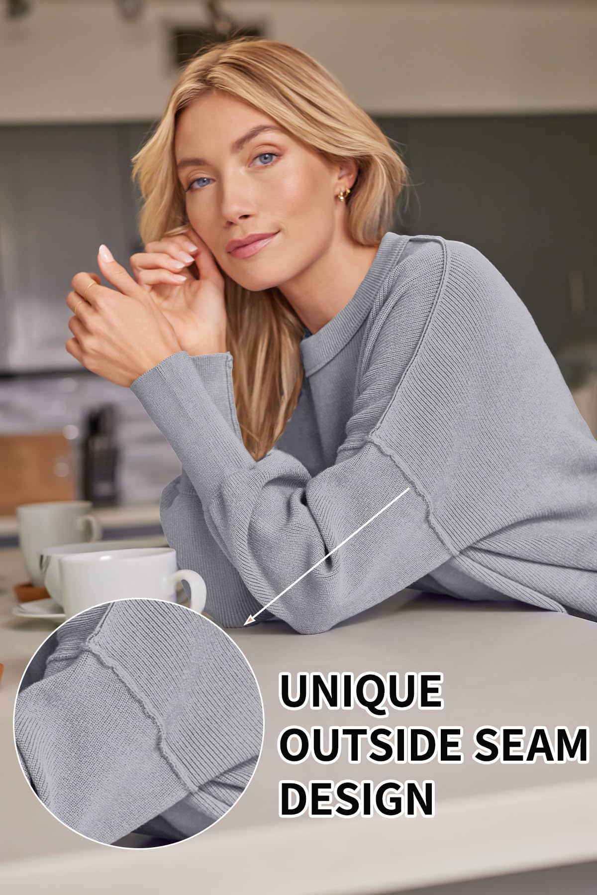 LILLUSORY Women's Oversized Batwing 2024 Sweaters