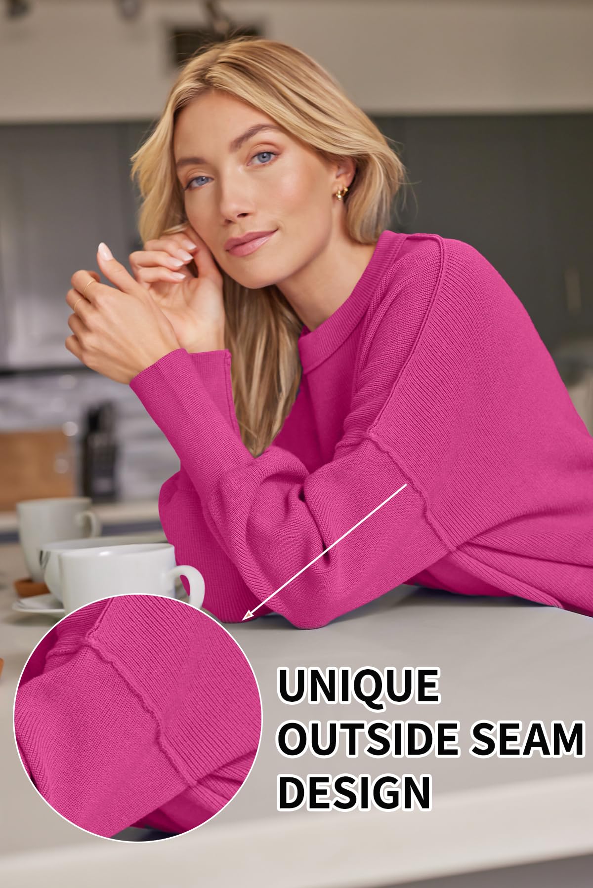 LILLUSORY Women's Oversized Batwing 2024 Sweaters