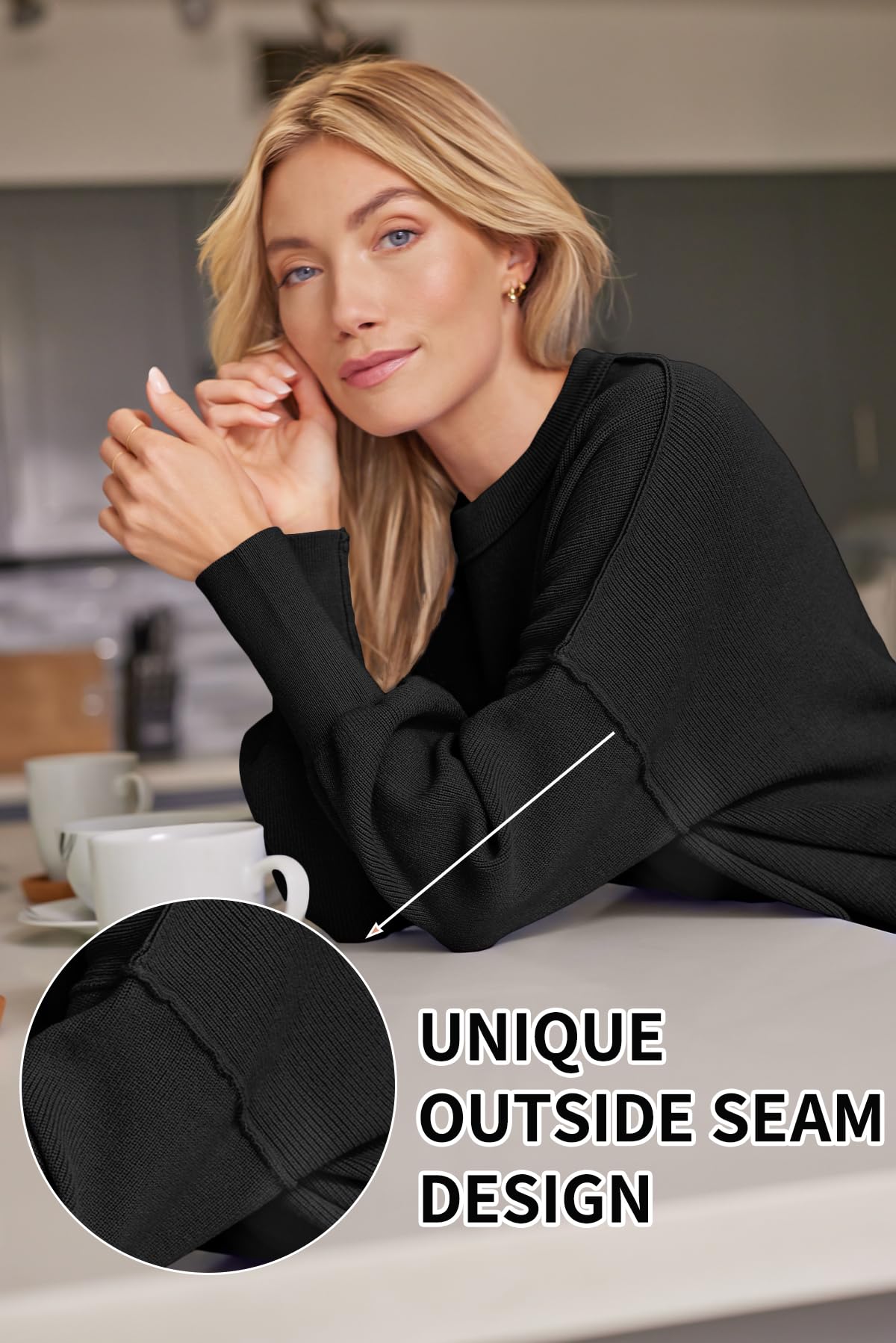 LILLUSORY Women's Oversized Batwing 2024 Sweaters