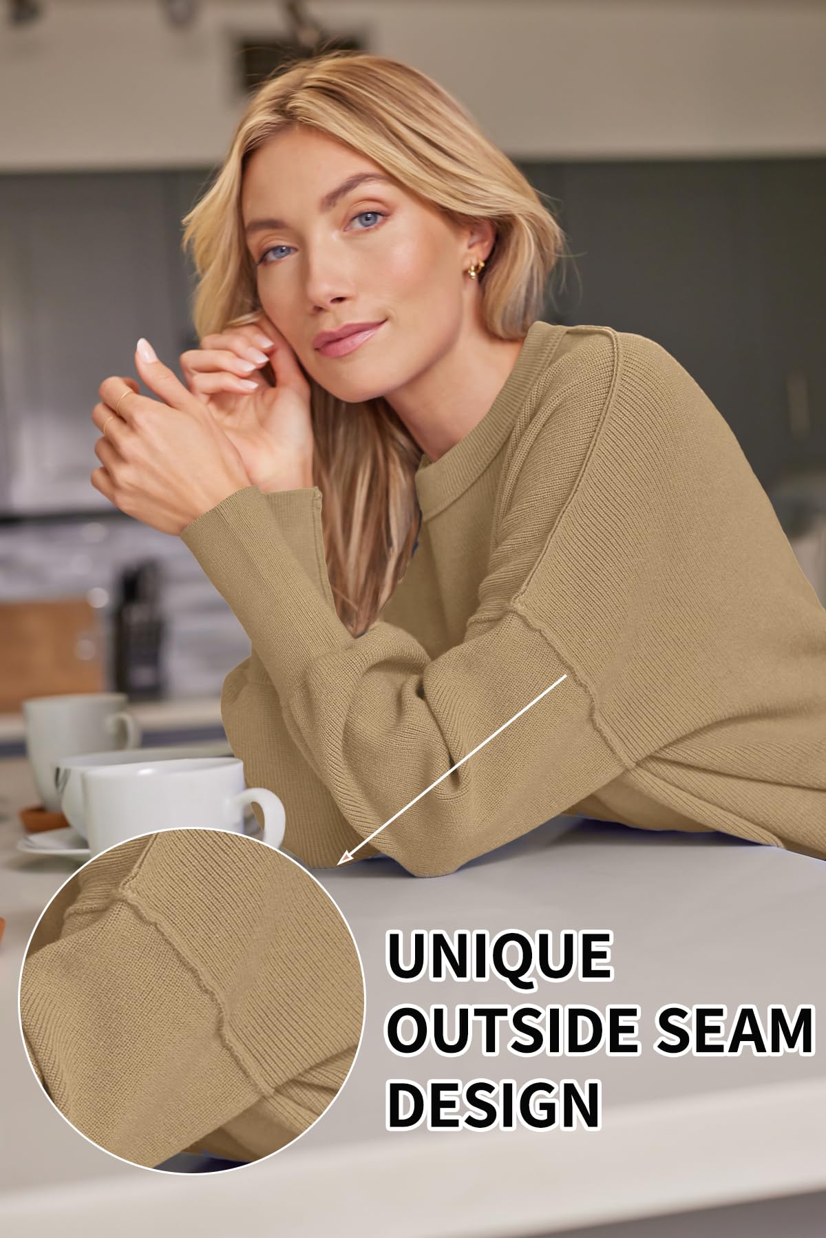 LILLUSORY Women's Oversized Batwing 2024 Sweaters