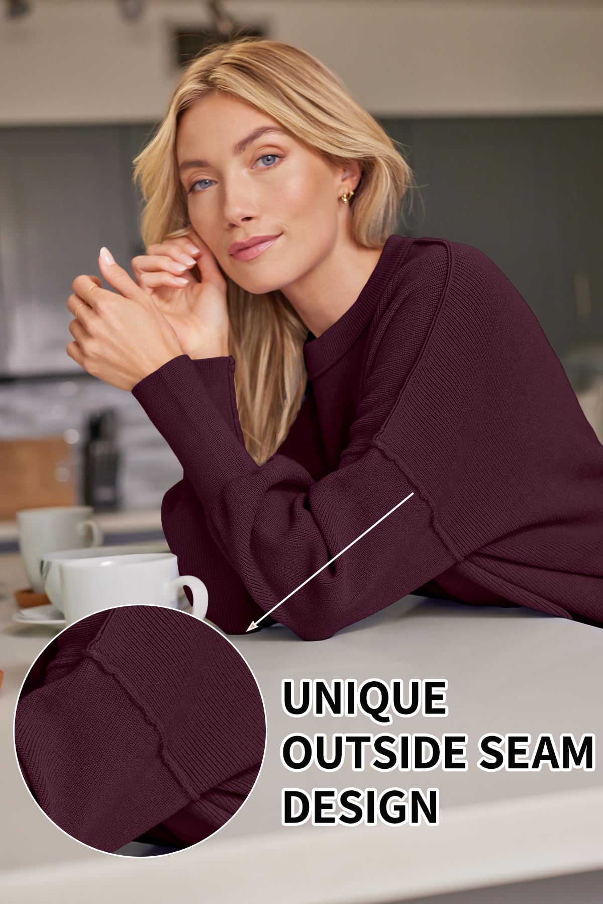 LILLUSORY Women's Oversized Batwing 2024 Sweaters