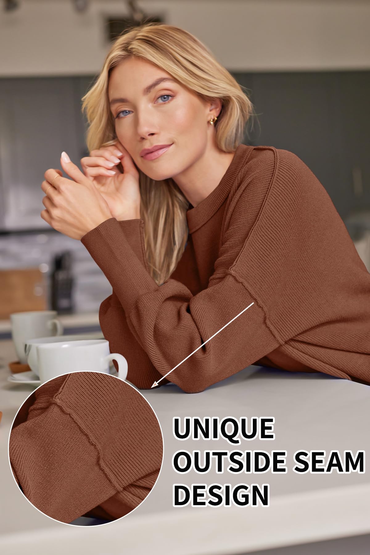 LILLUSORY Women's Oversized Batwing 2024 Sweaters
