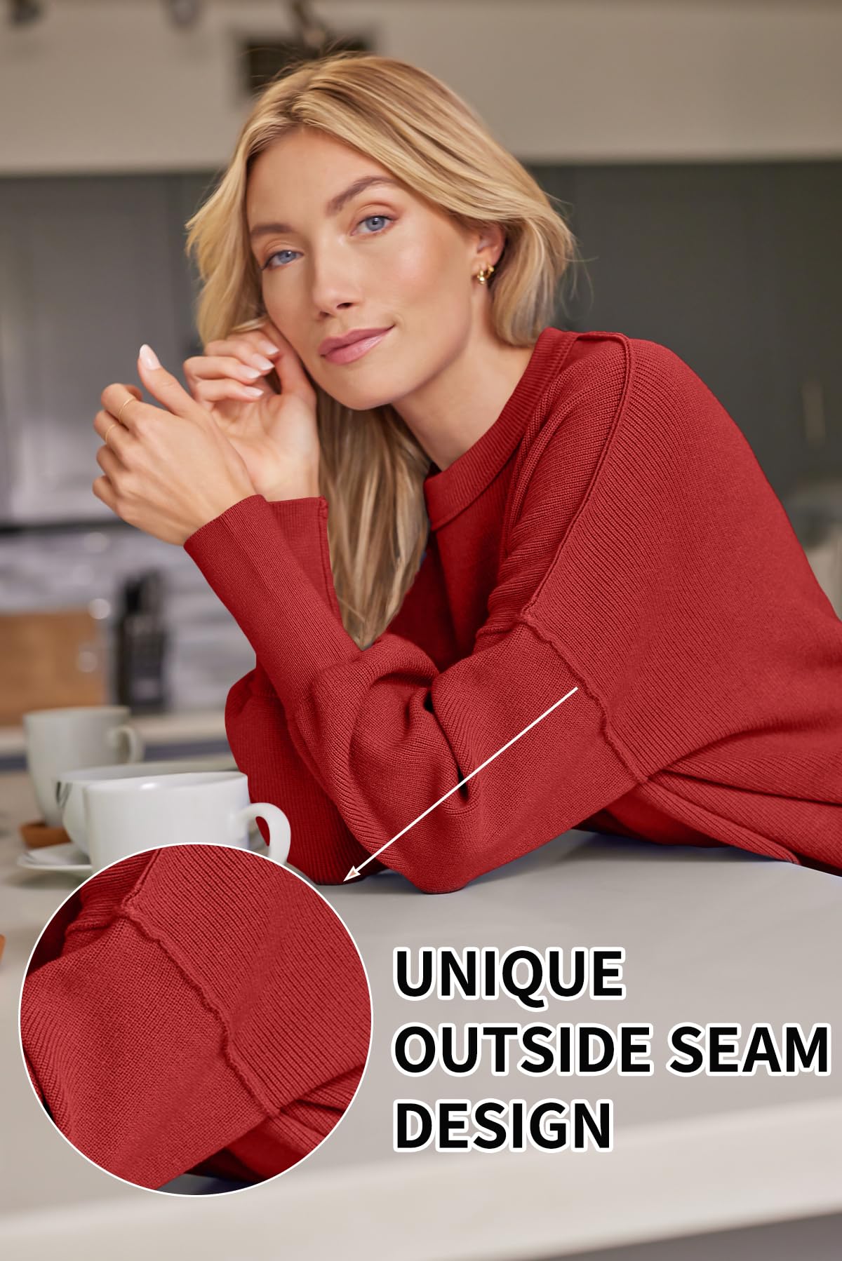 LILLUSORY Women's Oversized Batwing 2024 Sweaters