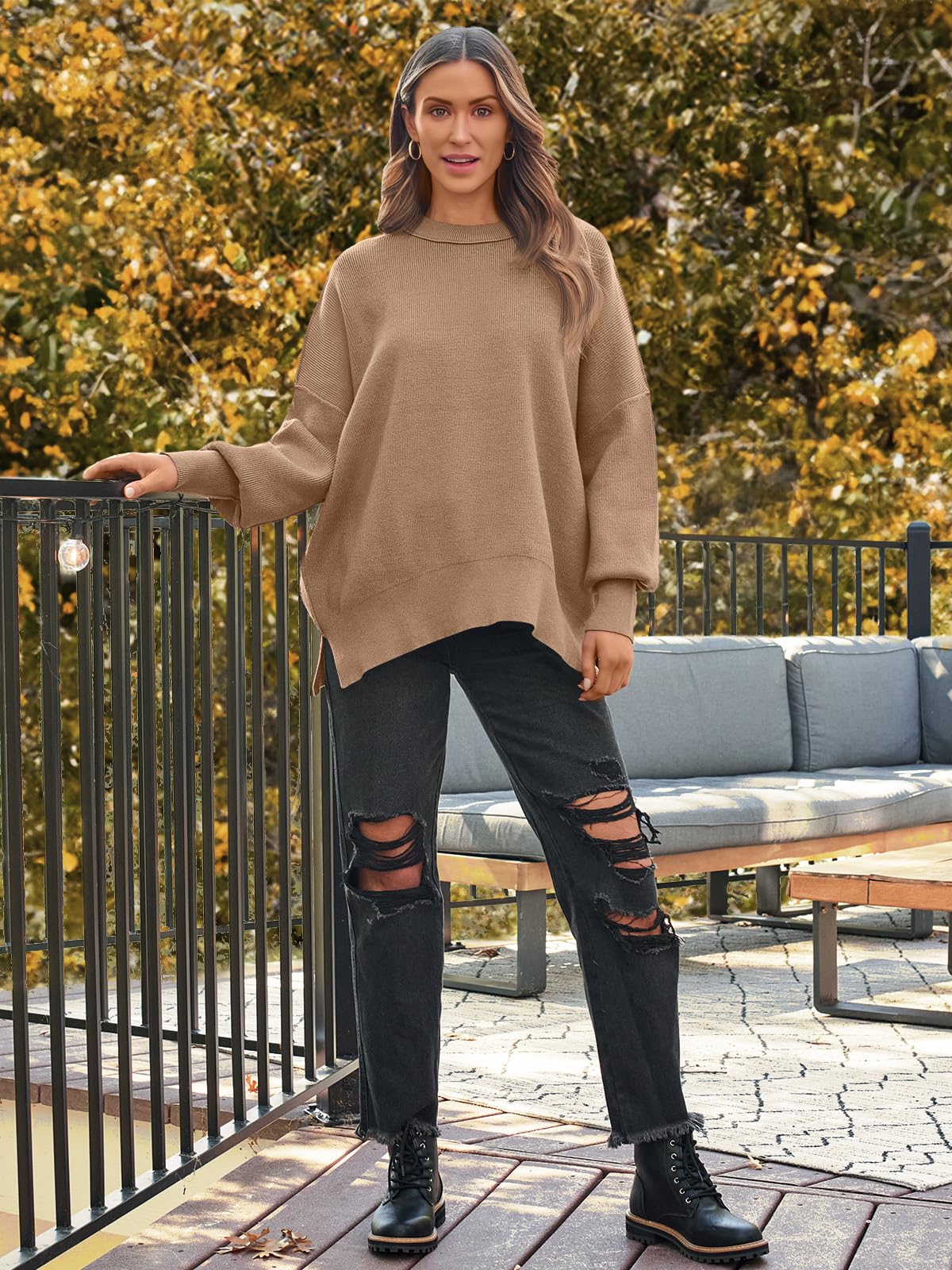 LILLUSORY Women's Oversized Batwing 2024 Sweaters