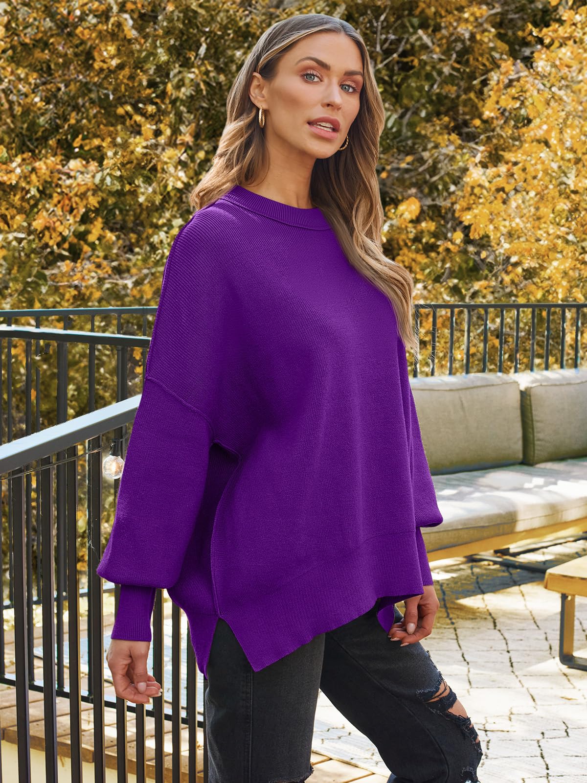 LILLUSORY Women's Oversized Batwing 2024 Sweaters