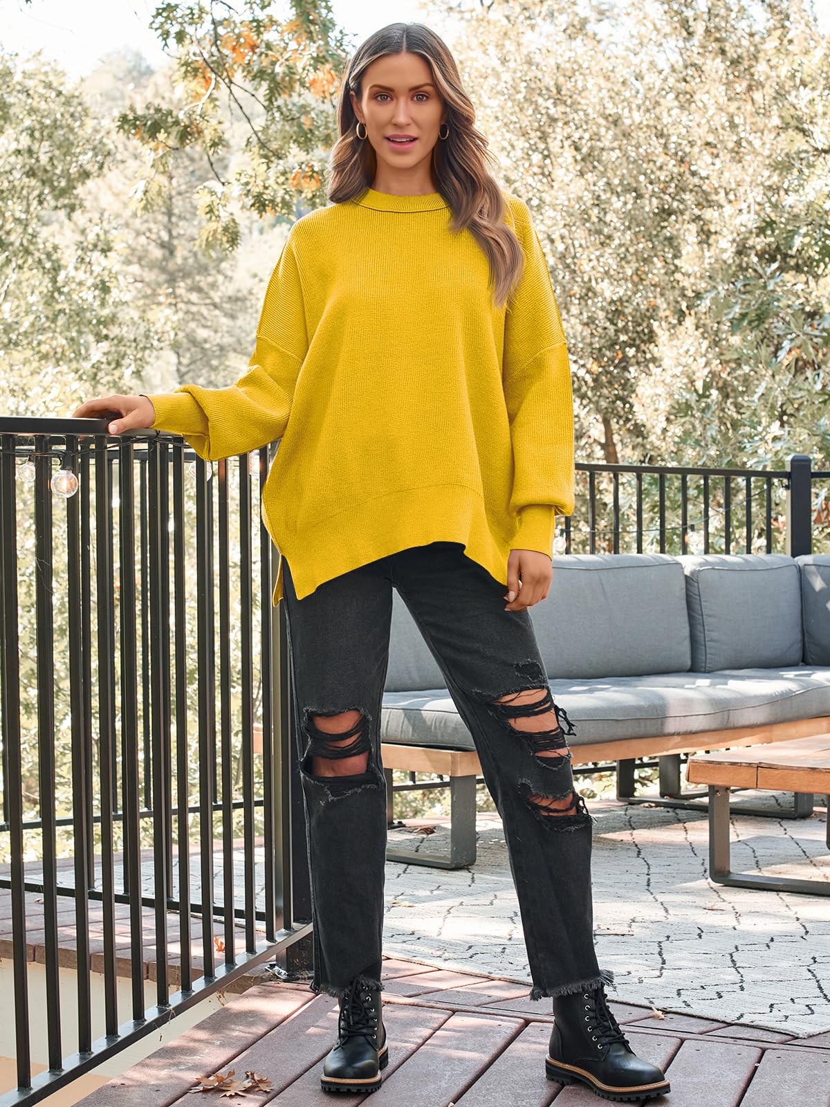 LILLUSORY Women's Oversized Batwing 2024 Sweaters