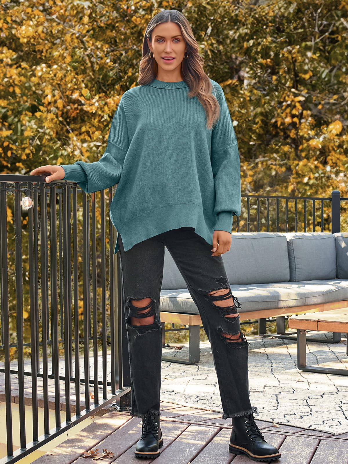 LILLUSORY Women's Oversized Batwing 2024 Sweaters