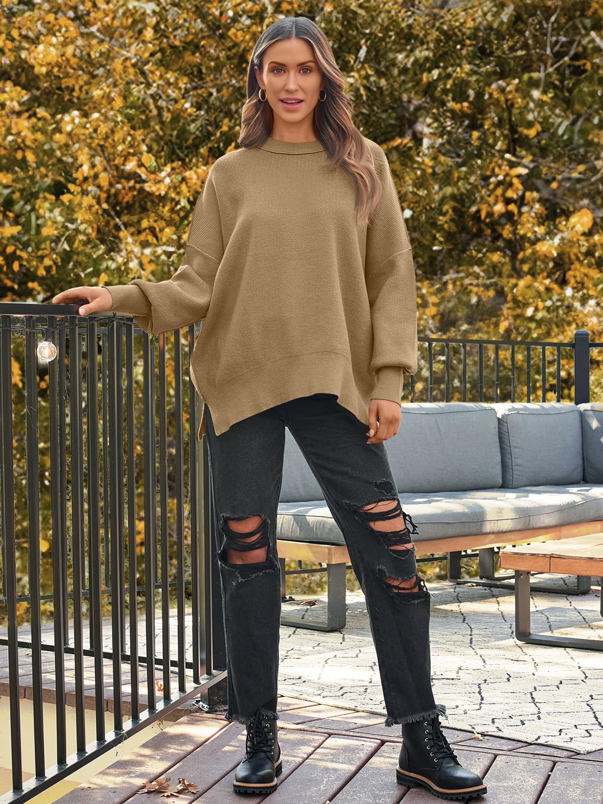 LILLUSORY Women's Oversized Batwing 2024 Sweaters