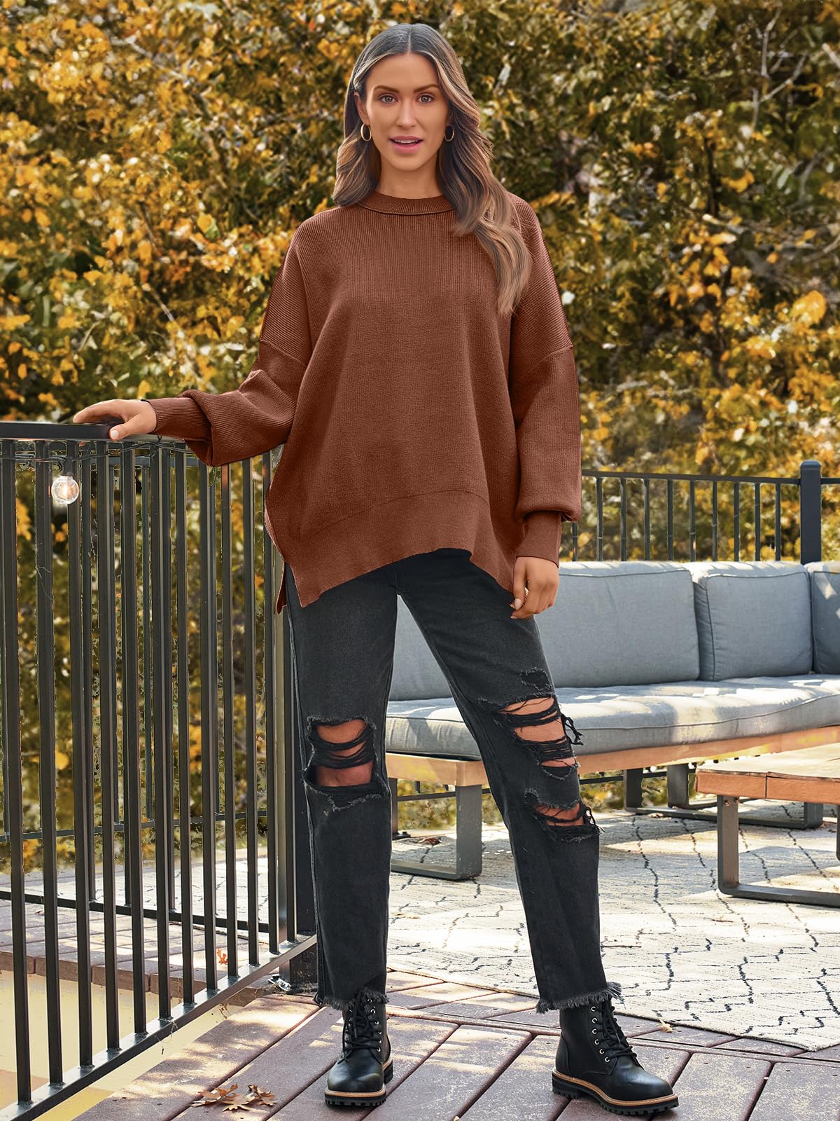 LILLUSORY Women's Oversized Batwing 2024 Sweaters