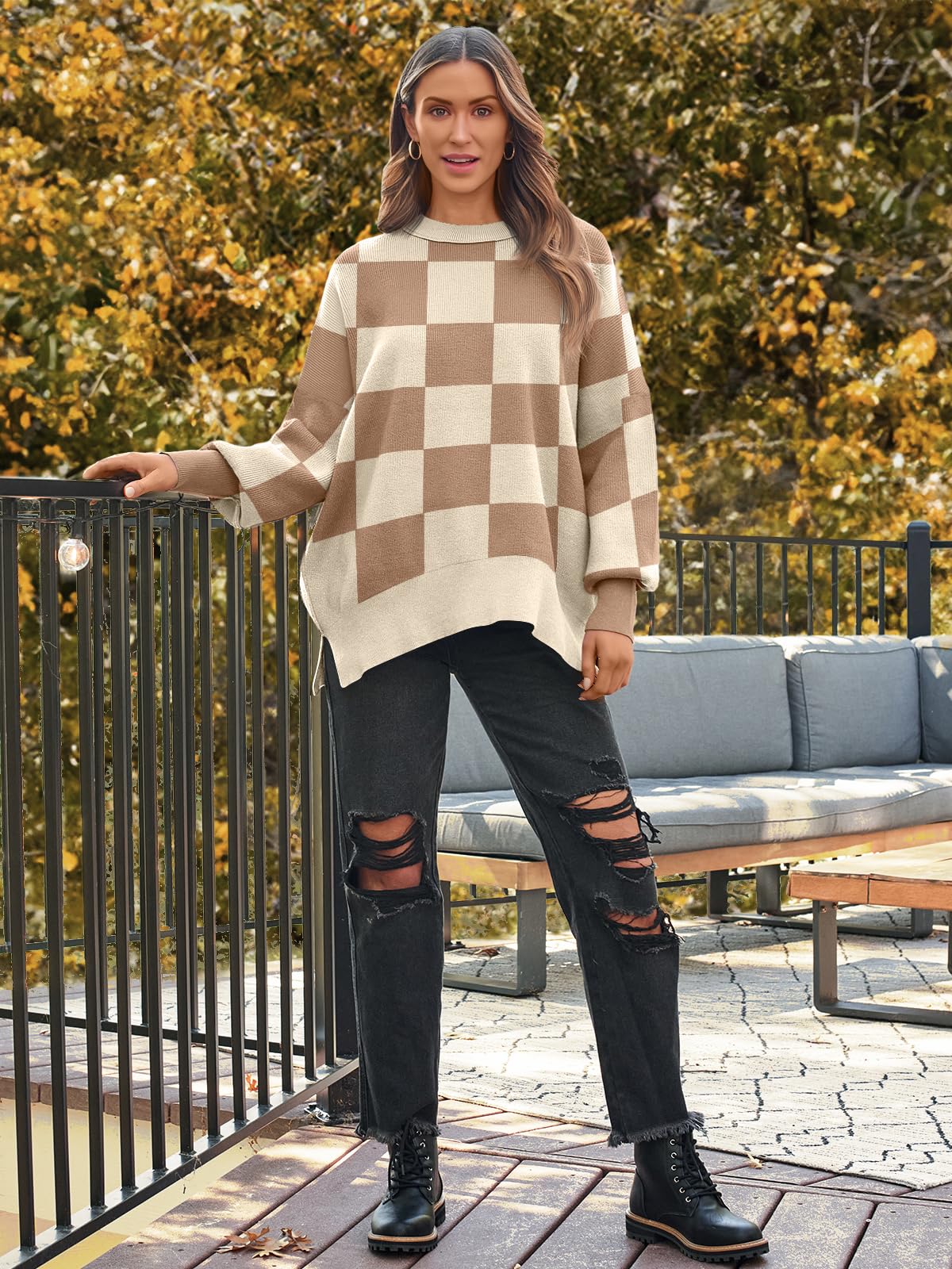 LILLUSORY Women's Oversized Batwing 2024 Sweaters