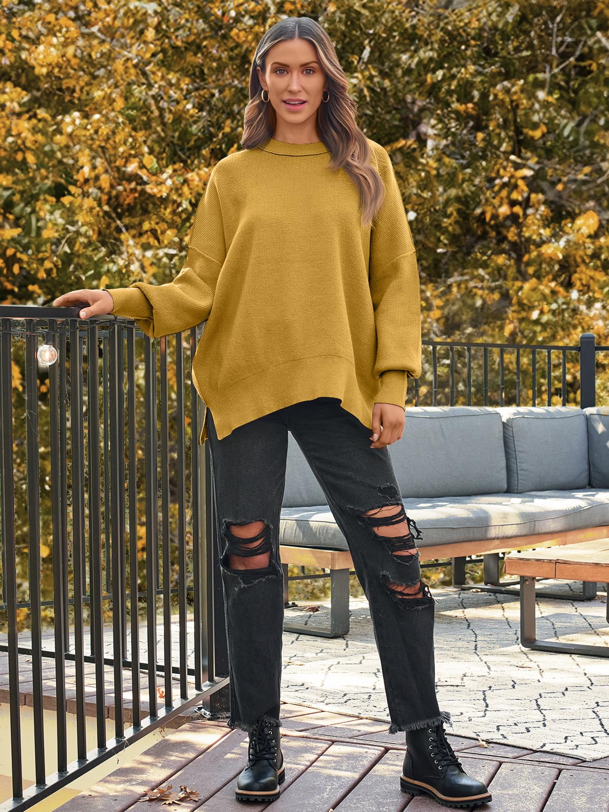 LILLUSORY Women's Oversized Batwing 2024 Sweaters