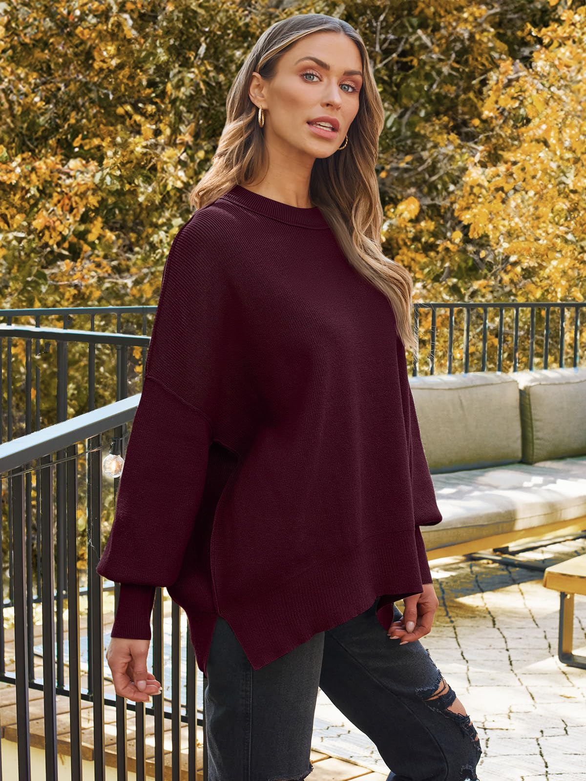 LILLUSORY Women's Oversized Batwing 2024 Sweaters