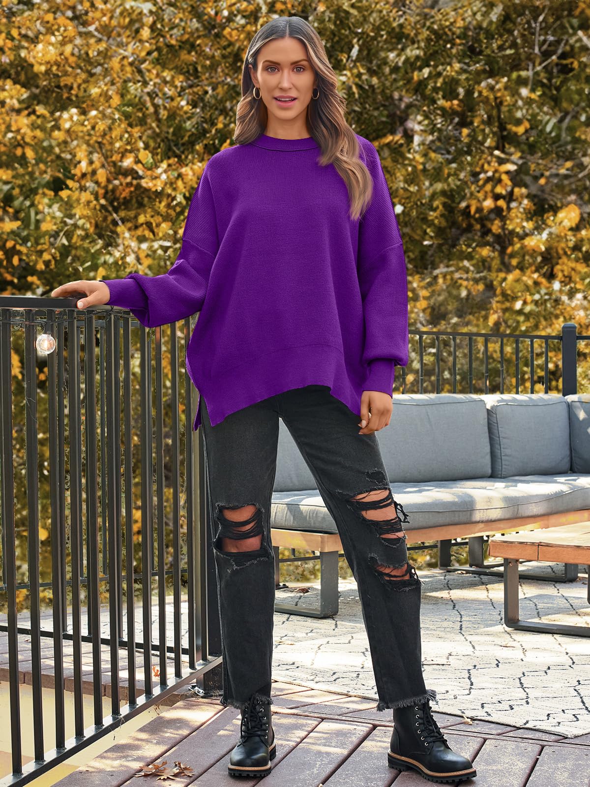LILLUSORY Women's Oversized Batwing 2024 Sweaters