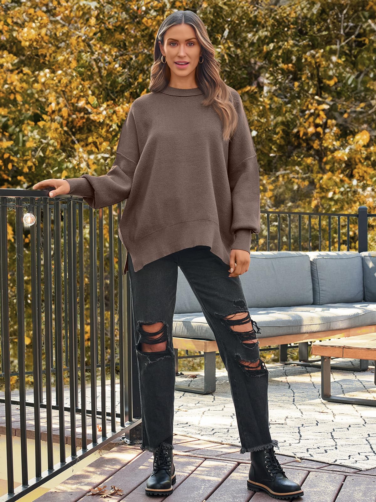 LILLUSORY Women's Oversized Batwing 2024 Sweaters