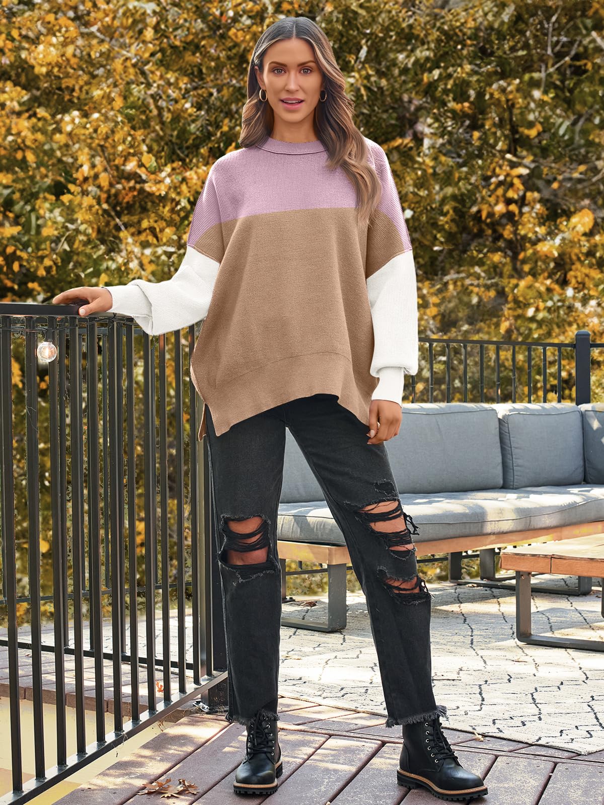 LILLUSORY Women's Oversized Batwing 2024 Sweaters