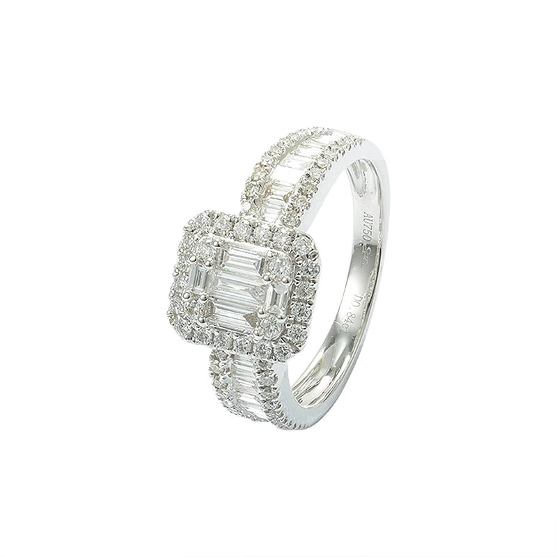 REAL 18K WHITE GOLD LAB GROWN DIAMOND WOMEN RING