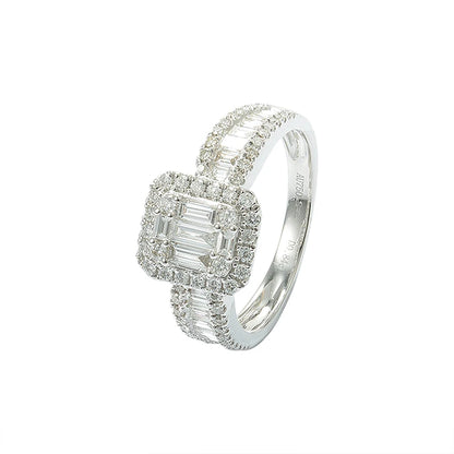 REAL 18K WHITE GOLD LAB GROWN DIAMOND WOMEN RING