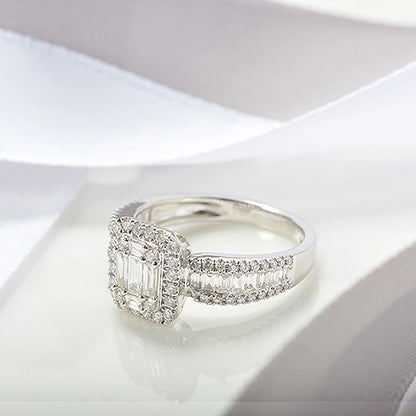 REAL 18K WHITE GOLD LAB GROWN DIAMOND WOMEN RING