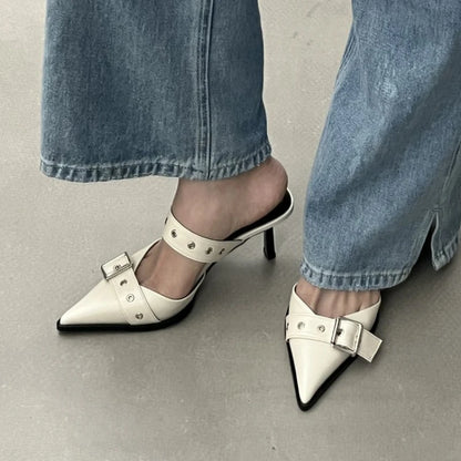 PUNK GOTH METAL BUCKLE SANDAL