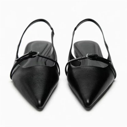 SLINGBACK BLACK FLATS