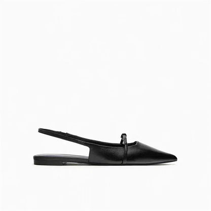 SLINGBACK BLACK FLATS