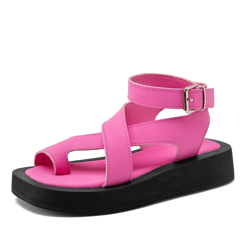 MICKEY TOELOOP CHUNKY FLATFORM WEDGE SANDALS