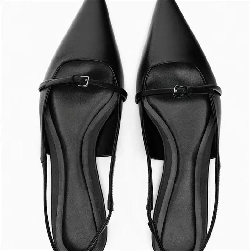 SLINGBACK BLACK FLATS