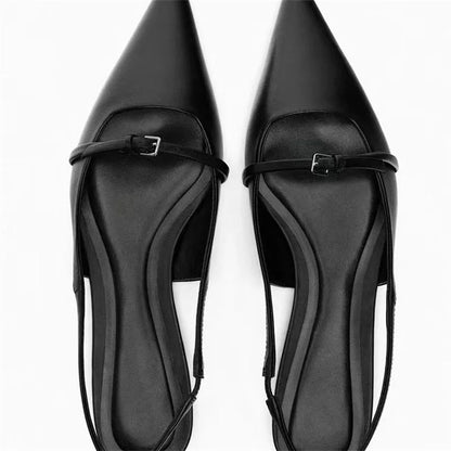 SLINGBACK BLACK FLATS