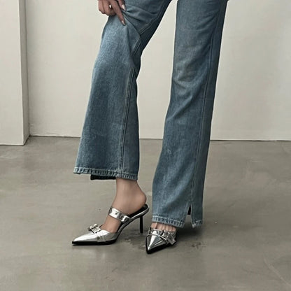 PUNK GOTH METAL BUCKLE SANDAL