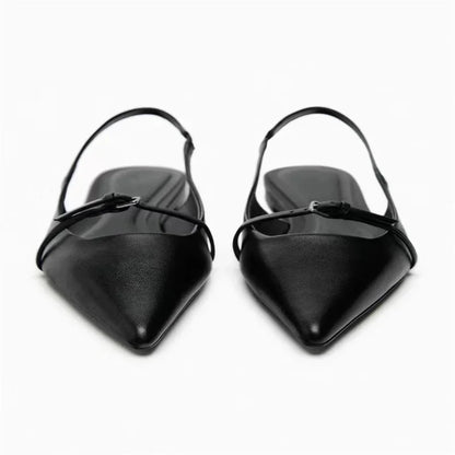SLINGBACK BLACK FLATS
