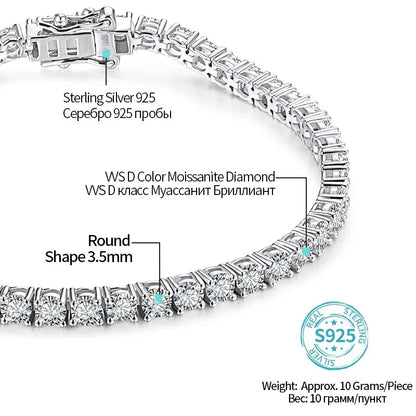 MOISSANITE DIAMOND TENNIS BRACELET
