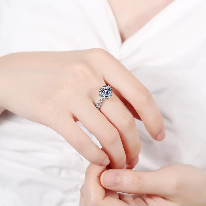 MOISSANITE DIAMOND 18K WHITE GOLD WOMEN ENGAGEMENT RING
