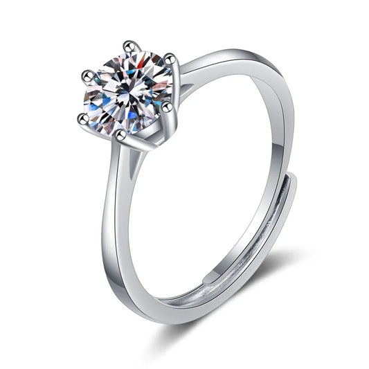 MOISSANITE DIAMOND 18K WHITE GOLD WOMEN ENGAGEMENT RING