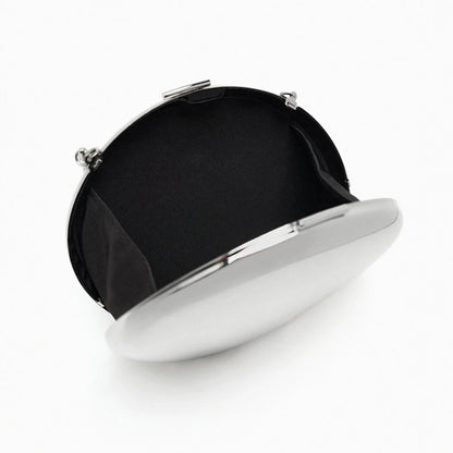 WOMEN METALIC SILVER SHELL BAG